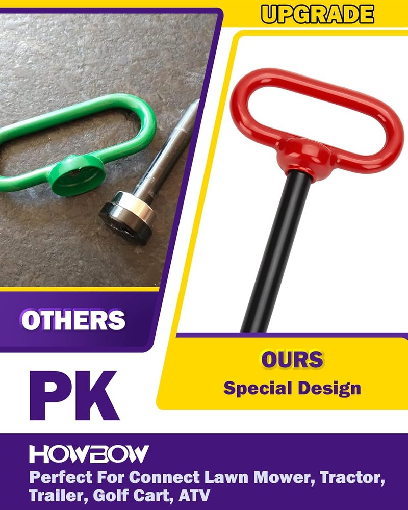 HOWBOW Zero Turn Mower Trailer Tow Hitch Kit, 1/4" Heavy Duty Steel, Universal, Black+Red - Image 5